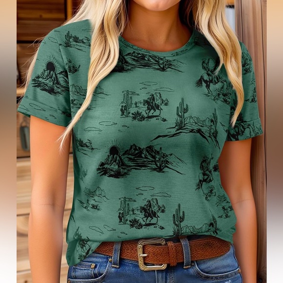 Tops - Western Cowgirl Short Sleeve Tee